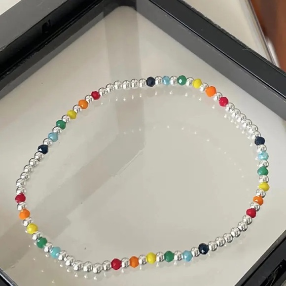 ✨NEW LAUNCH✨Multicolor Bead Chain Elastic Anklet for Women - Picture 2 of 5